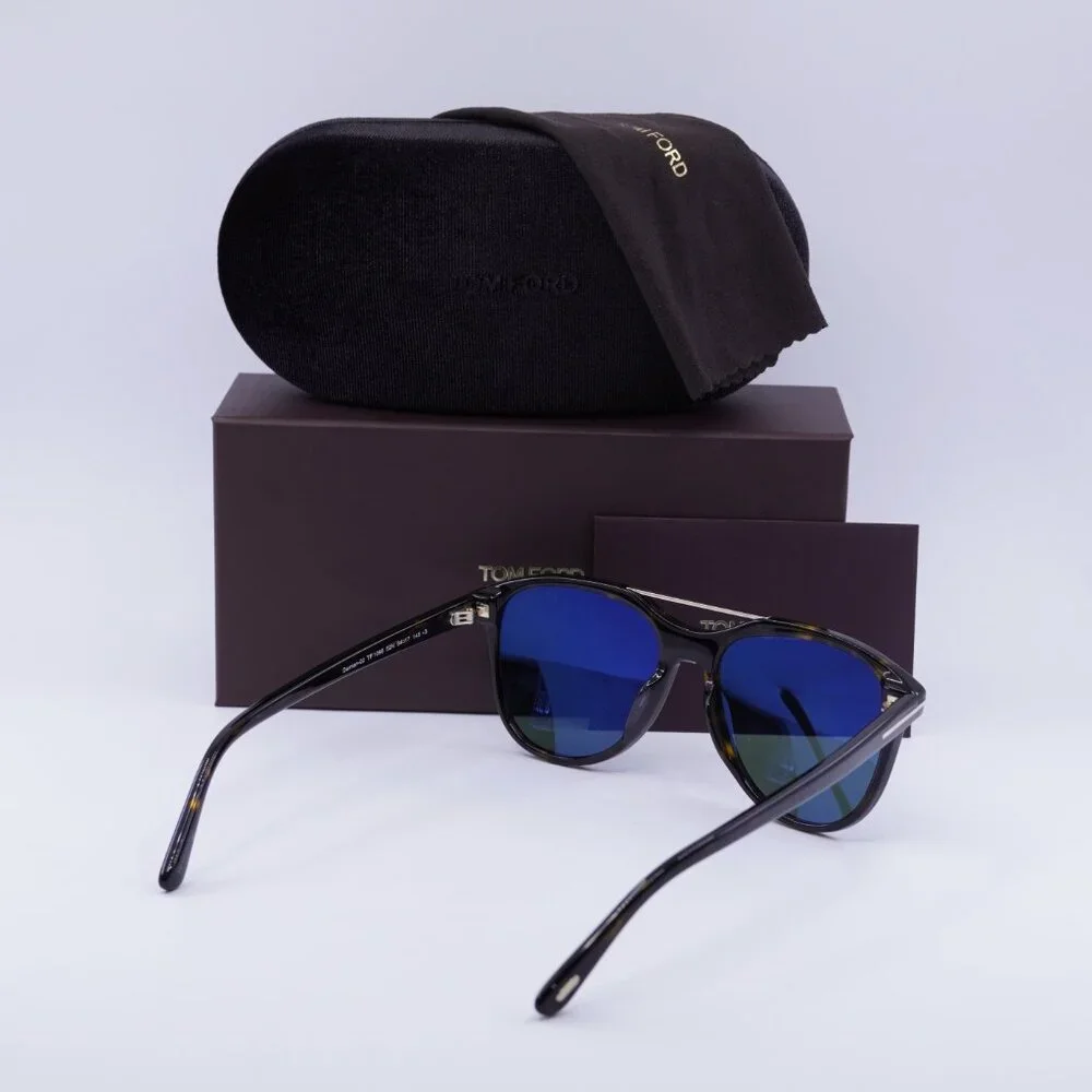 Tom Ford Damian-02 FT1098 52N Sunglasses Havana Aviator Frame, Green Lenses - Picture 9 of 9